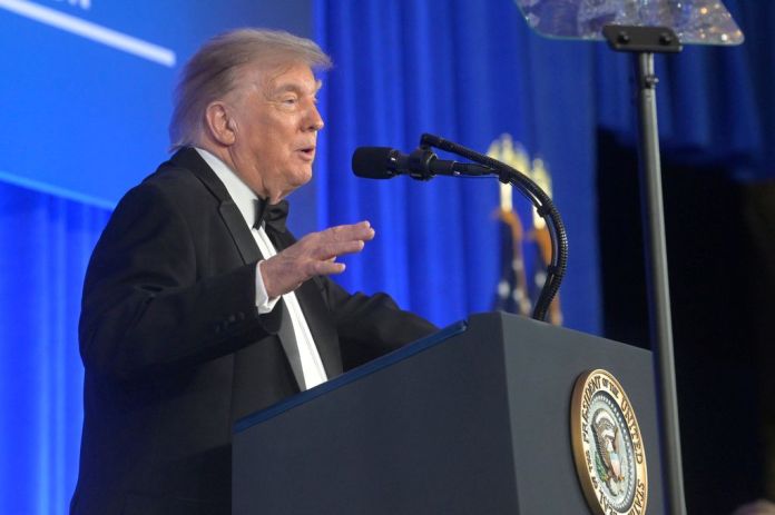 Trump at the redo of the WHCA dinner.