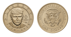 US Treasury releases photos of $1 gold Trump coin