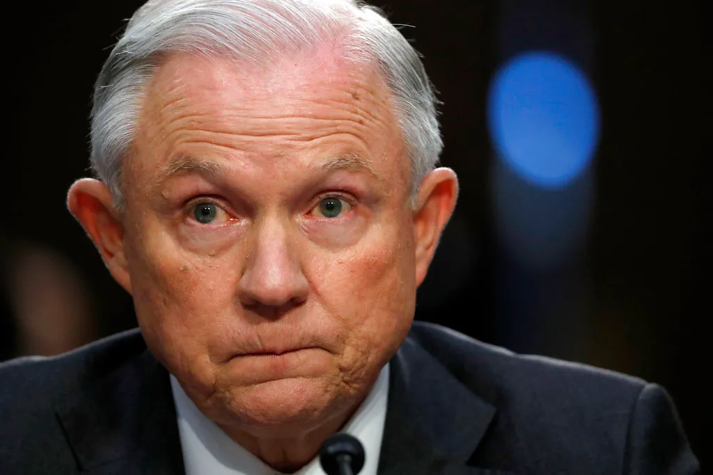 Attorney General Jeff Sessions pauses while speaking on Capitol Hill in Washington, Tuesday, June 13, 2017, as he testifies before the Senate Intelligence Committee hearing about his role in the firing of James Comey, his Russian contacts during the campaign and his decision to recuse from an investigation into possible ties between Moscow and associates of President Donald Trump. (AP Photo/Alex Brandon)