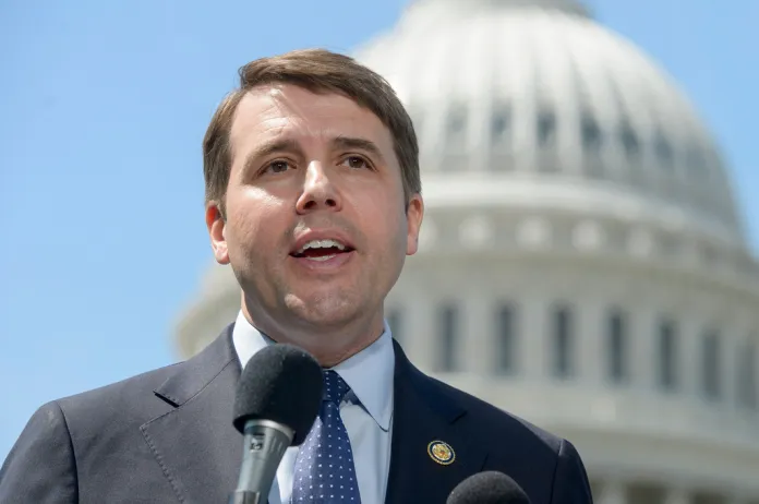 Rep. Chris Pappas (D-NH) speaks during a news conference