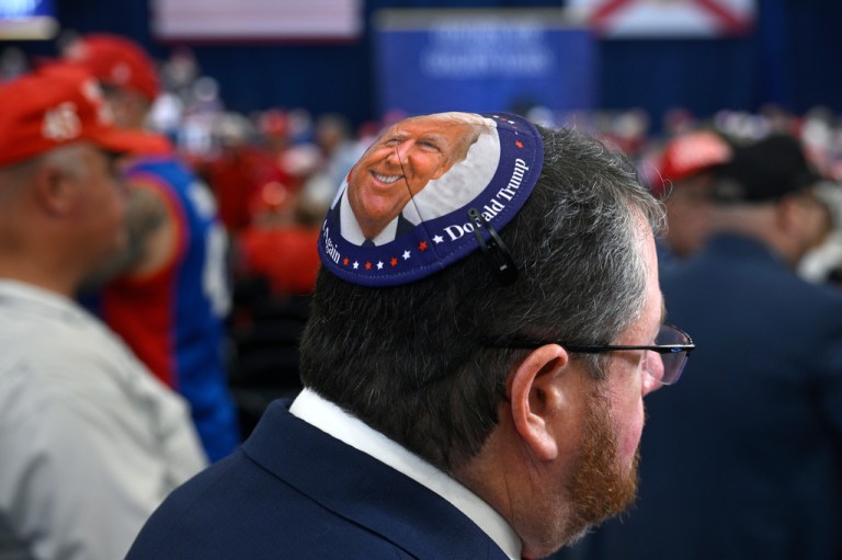 Rep. Randy Fine, R-Fla., speaks to a reporter before a visit by President Donald Trump, Friday, May 1, 2026, in The Villages, Fla. (AP Photo/Phelan M. Ebenhack)