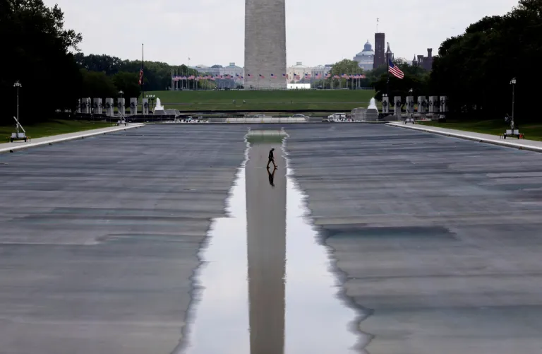 The Washington Monument and the reflecting pool