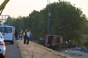 A bus crash in Hungary kills 12 people, injures at least 10 others