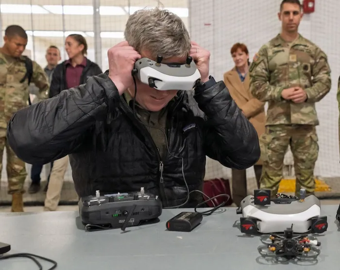 Army Secretary Dan Driscoll pilots a first-person view drone