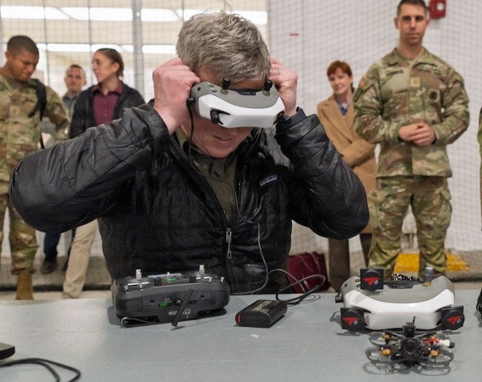 Army Secretary Dan Driscoll pilots a first-person view drone