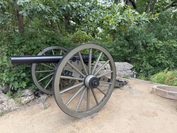Monuments and markers at Little Round Top at Gettysburg National Military Park.