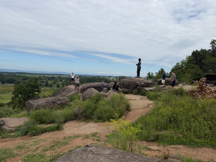 Monuments and markers at Little Round Top at Gettysburg National Military Park.