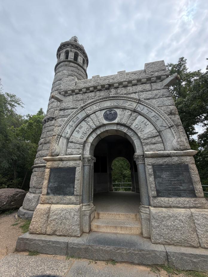 Monuments and markers at Little Round Top at Gettysburg National Military Park.