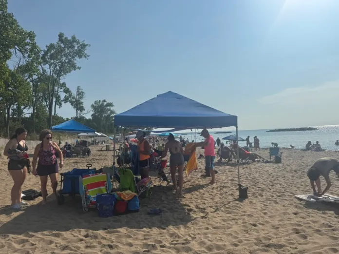Beachgoers in Pennsylvania