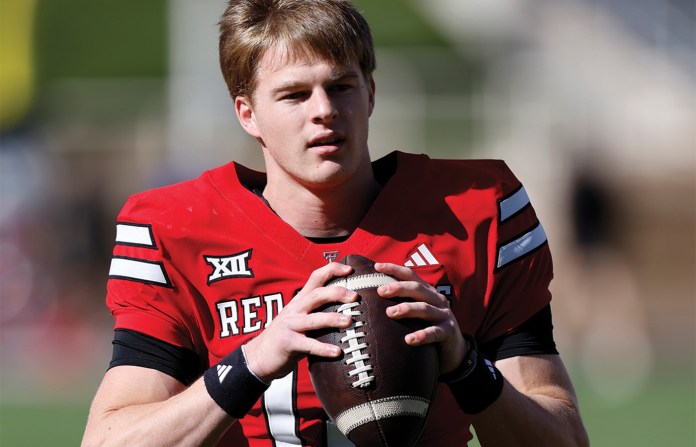 Stephen Cannon of the Texas Tech Red Raiders warms up during the Texas Tech Spring Game on April 17, 2026, in Lubbock, Texas.(Ron Jenkins/Getty Images for ONIT)