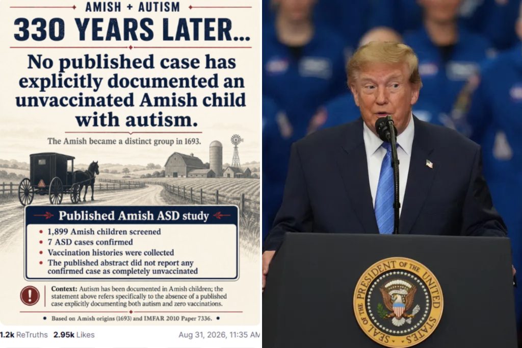 Fact check: Trump claims no autism cases among unvaccinated Amish children