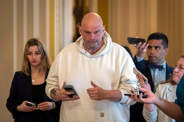 Fetterman loses temper at reporter over party loyalty question Fetterman loses temper at reporter over party loyalty question