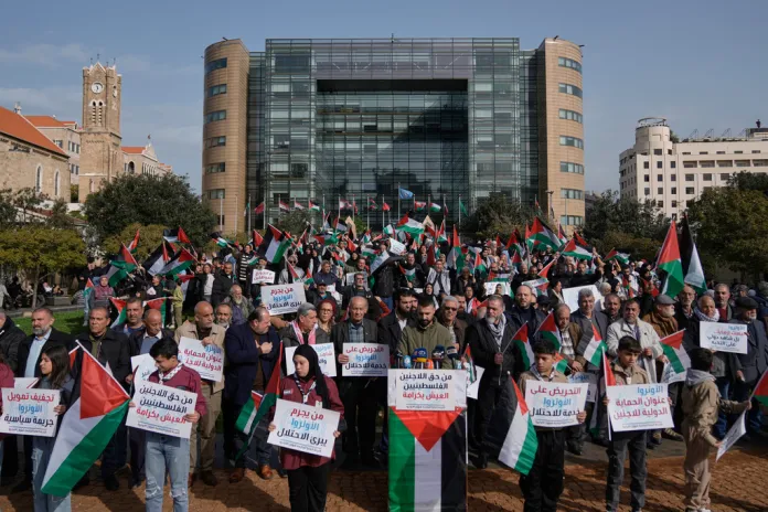 Palestinians protest in support of UNRWA