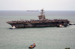 USS Abraham Lincoln docks in Thailand after 286 days at sea