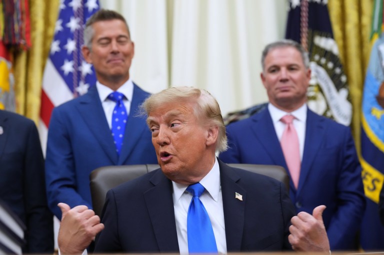 President Donald Trump's efforts to cut costs for Americans' prescription drugs has coincided with a decrease in prices, but experts question if the credit belongs solely to the president's Most Favored Nations deals or a variety of factors, while Democrats, and even some Republicans, believe that the initiative won't be enough to move the needle in Republicans' favor in the coming 2026 midterm elections. (AP Photo/Jacquelyn Martin)