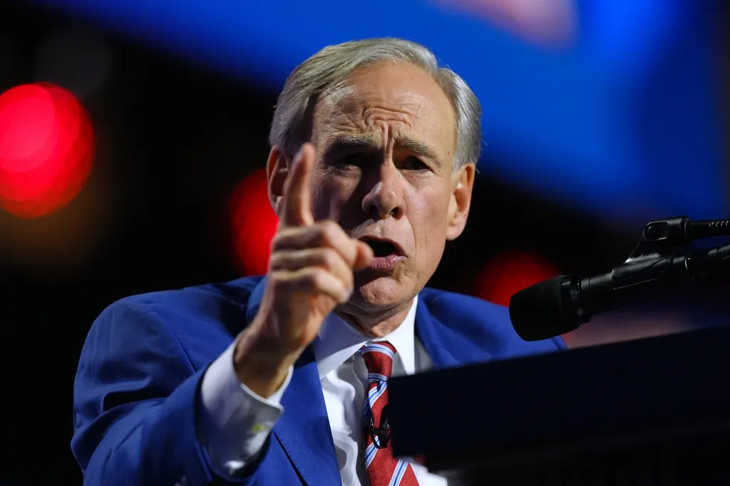 Gov. Greg Abbott (R-TX) speaks at the Republican convention.