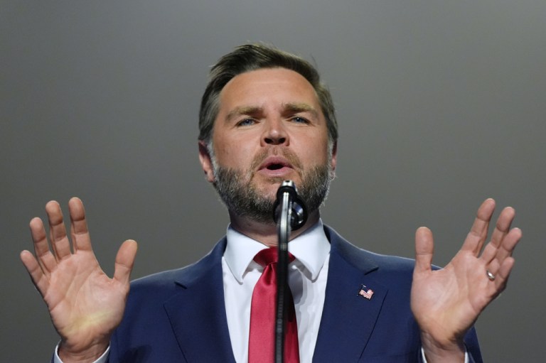 Vice President JD Vance speaks at the Republican convention.