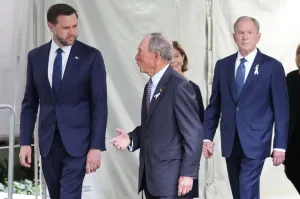 9/11 widow calls for justice against Saudi Arabia in front of Vance at memorial