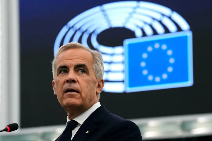 Mark Carney tries to soothe US fears in EU speech after move to become member
