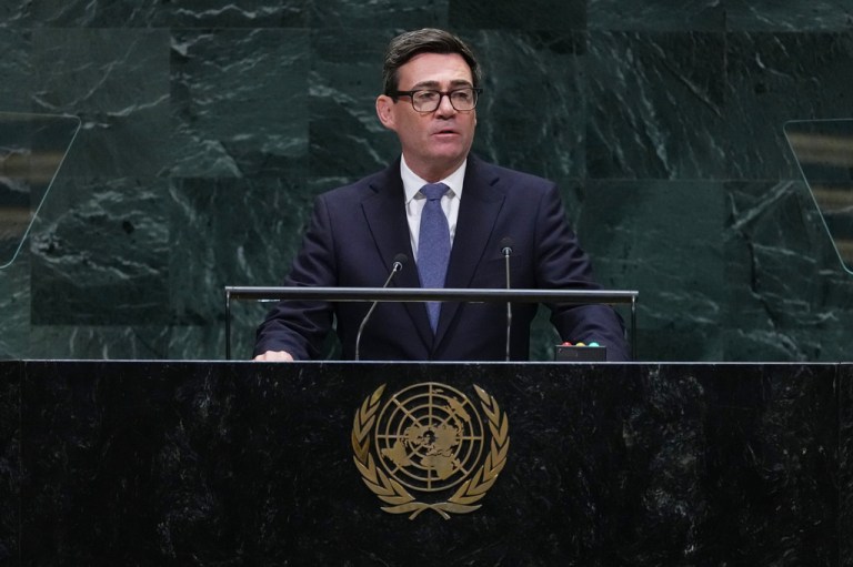 Britain's Prime Minister Andy Burnham addresses the 81st session of the United Nations General Assembly at U.N. headquarters