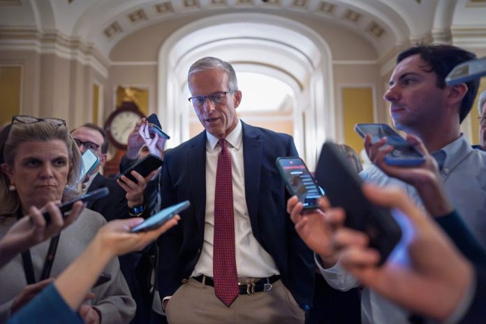 Thune keeps leadership challenge talk at bay — but with a midterm question mark Thune keeps leadership challenge talk at bay — but with a midterm question mark