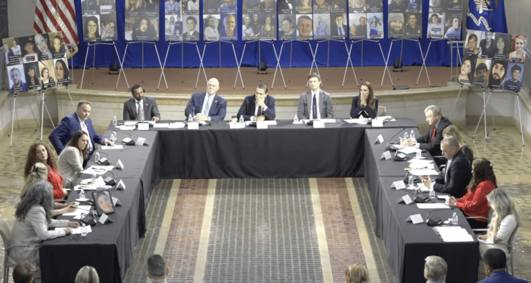 Justice Department officials, violent crime survivors, and victims’ families participate in the Attorney General’s Summit on Victims of Violent Crime