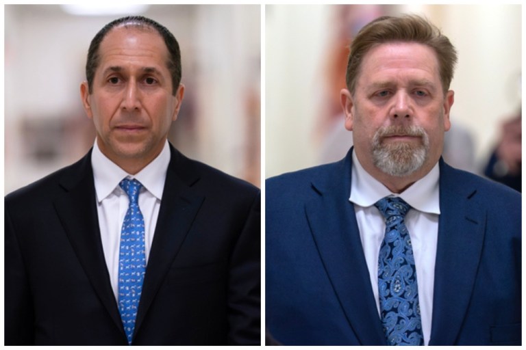 A collage of Richard Kahn, left, Jeffrey Epstein’s longtime accountant, and Darren Indyke, Epstein's longtime lawyer.