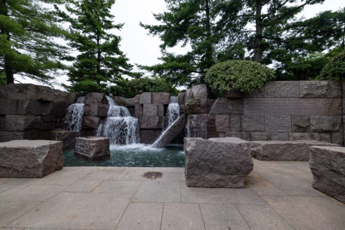 The Franklin Delano Roosevelt Memorial in Meridian Park in Washington, D.C.