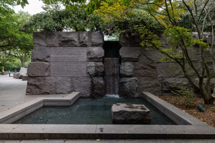 The Franklin Delano Roosevelt Memorial in Meridian Park in Washington, D.C.