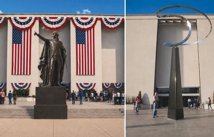Trump has called for a 30-foot “Washington Colossus” statue to replace a modernist sculpture in Washington, D.C. (Truth Social)
