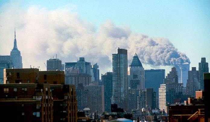 The Manhattan skyline following the terrorist attacks on the World Trade Centre on Sept. 11, 2001. (Universal History Archive via Getty Images)