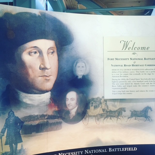 A sign welcoming visitors to Fort Necessity.