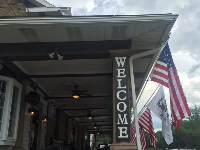 A welcome sign outside a store in Claysville, Pennsylvania.