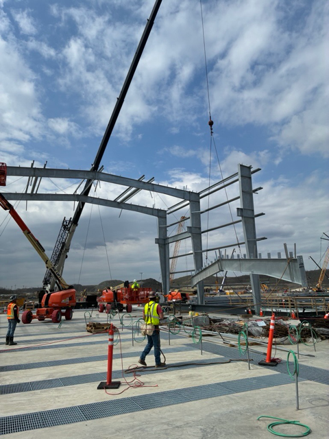 First steel going vertical on the Homer City Energy Campus.