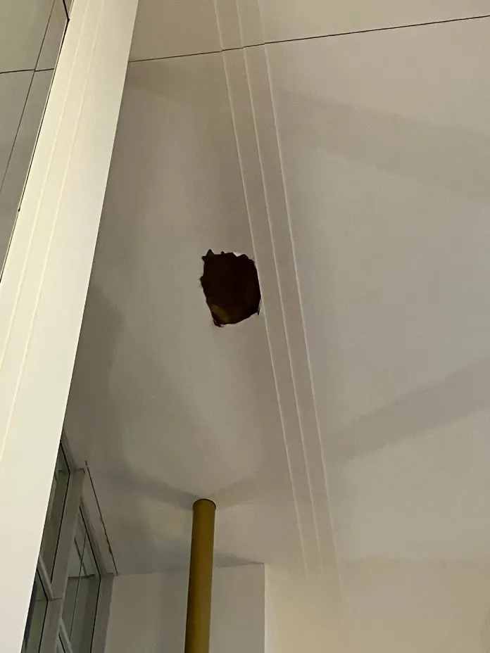 A portion of the Kennedy Center ceiling collapsed on Sept. 4 following severe storms in Washington, D.C. 