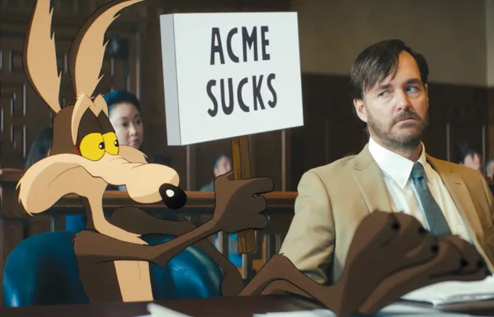 Will Forte and Wile E. Coyote in "Coyote vs. Acme." (Ketchup Entertainment)