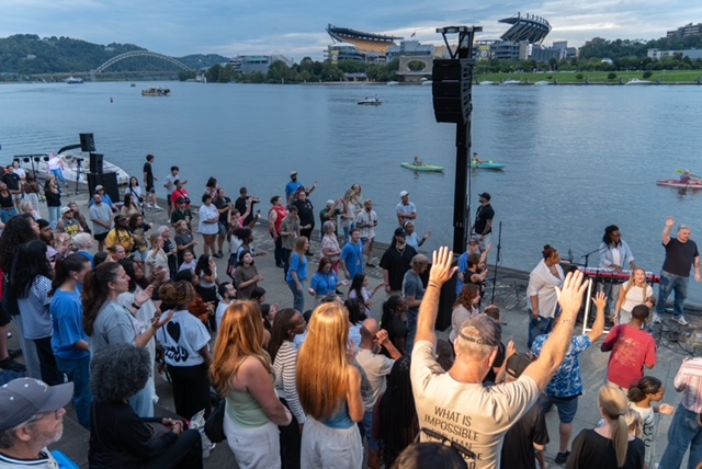 Worshipers in Pittsburgh