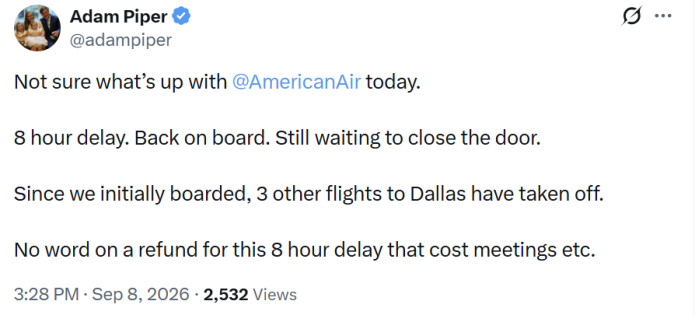 Adam Piper American Airlines screenshot