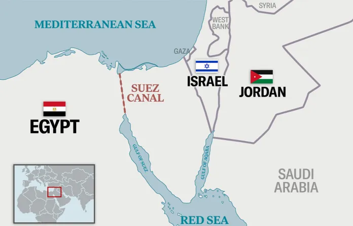 In fiscal 2025, Israel received $3.3 billion in Foreign Military Financing, $500 million for missile-defense programs, and an additional $4 billion in emergency military assistance. Egypt received $1.3 billion in FMF, while Jordan received $425 million in FMF, plus $1.2 billion in non-military economic assistance. (Examiner graphic; Getty Images)