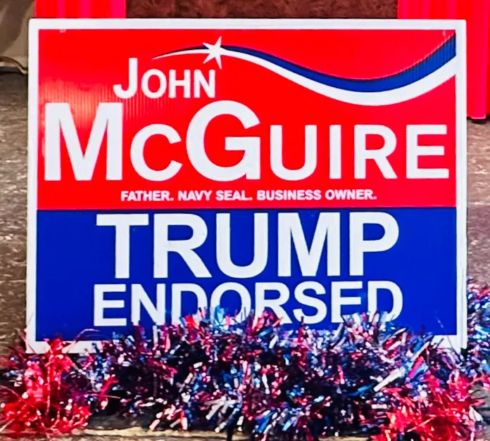 A sign for John McGuire.