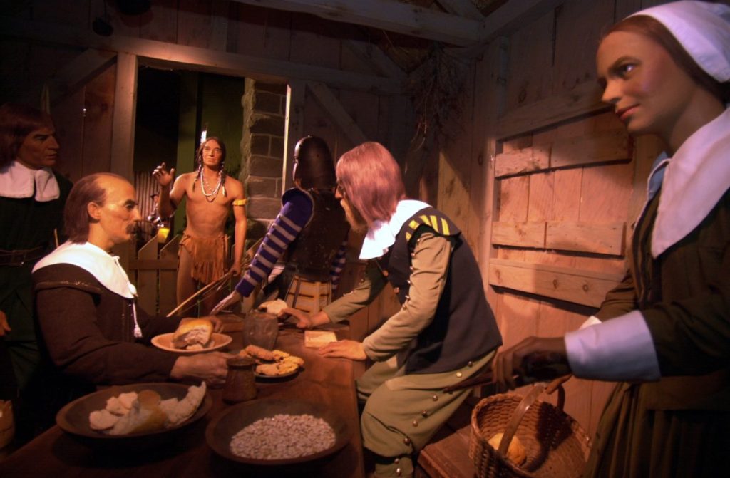 Wax-like figures at the Plymouth National Wax Museum in Plymouth, Mass.