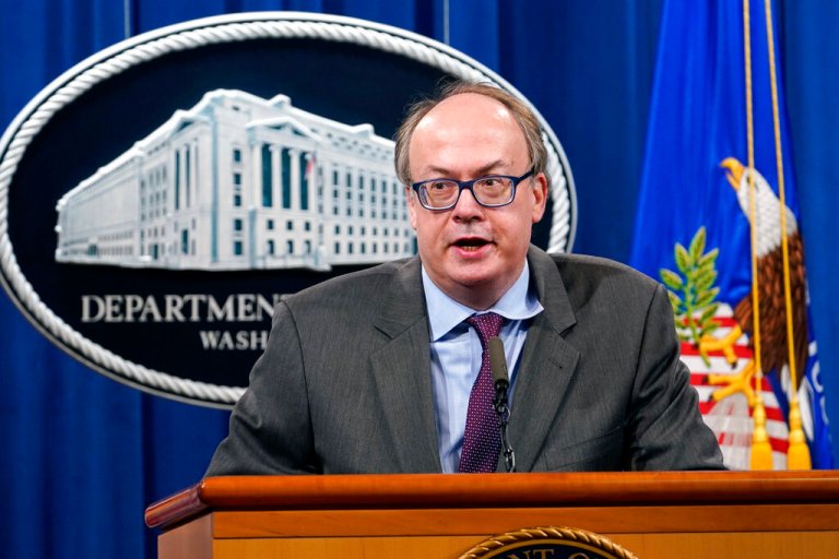Jeff Clark speaks during a news conference.