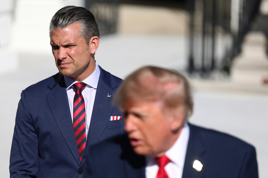Pete Hegseth and Donald Trump