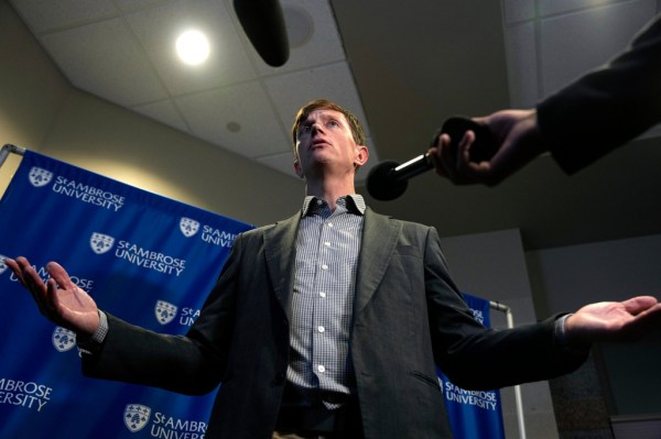 Democratic governor nominee Rob Sand bashes Trump over Iowa’s food stamps problems