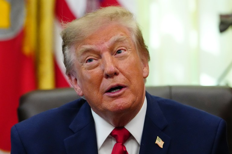 President Donald Trump speaks in the Oval Office of the White House, Wednesday, Oct. 7, 2026, in Washington.