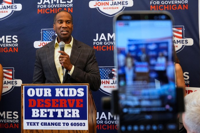 Michigan GOP gubernatorial candidate John James skips Vance rally, citing debate prep