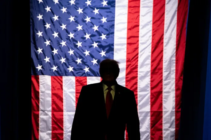 President Donald Trump arrives to speak at a campaign rally at the Curtis D. Menard Memorial Sports Center, Tuesday, Oct. 13, 2026, in Wasilla, Alaska.
