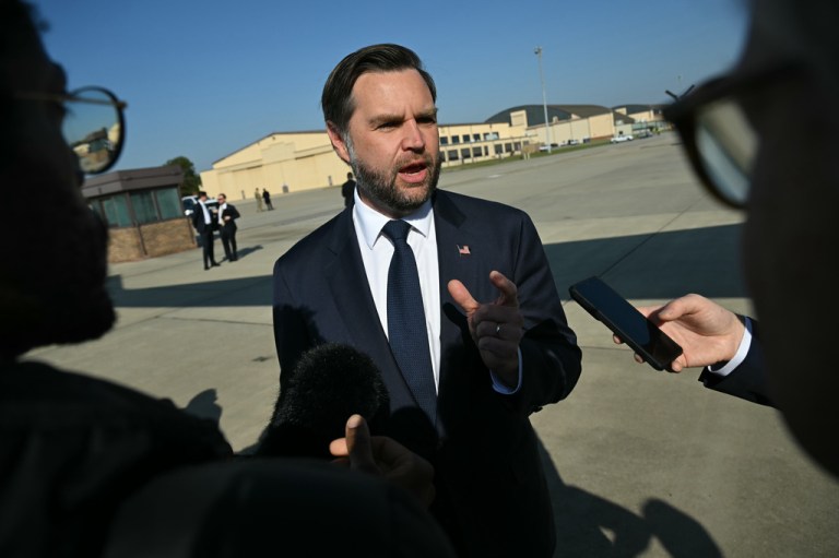Vice President JD Vance speaks to the media.