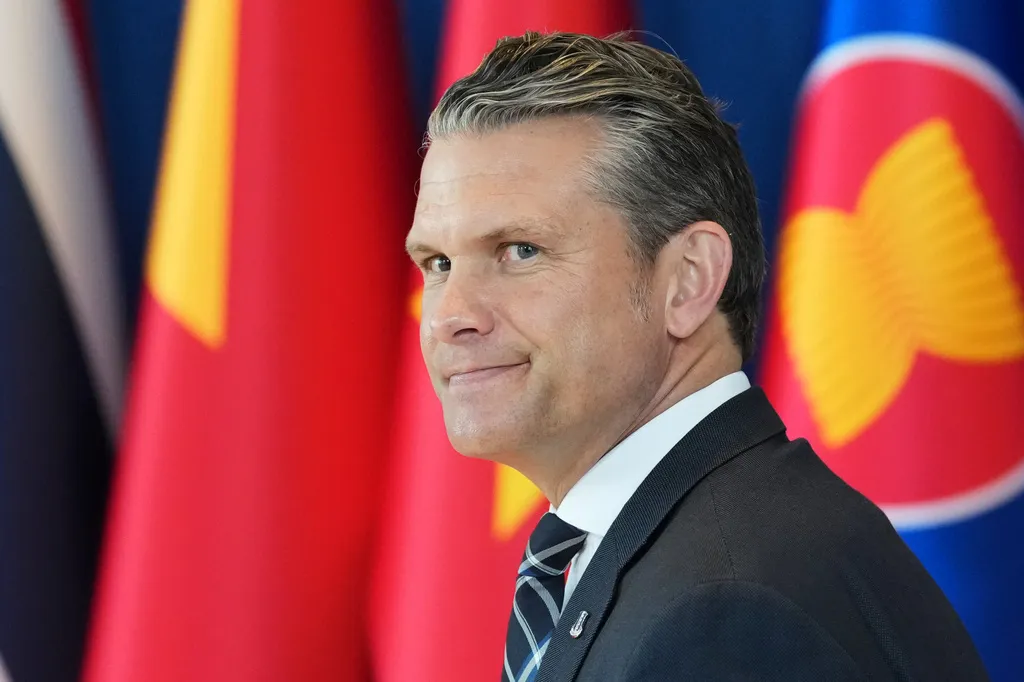 U.S. Defense Secretary Pete Hegseth leaves after attending the Association of Southeast Asian Nations' Defense Ministers' Meeting in Cebu, central Philippines, Wednesday, Oct. 28, 2026.