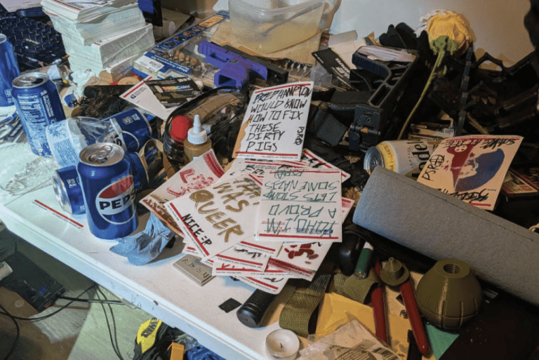 Anti-government writings found in an Alabama home.
